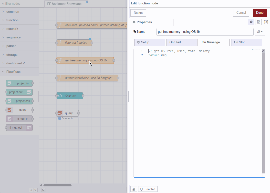 Gif showing AI Assistant in Function node
